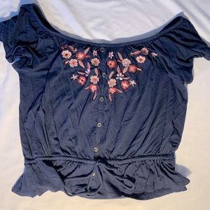 Aeropostale navy off the shoulder top